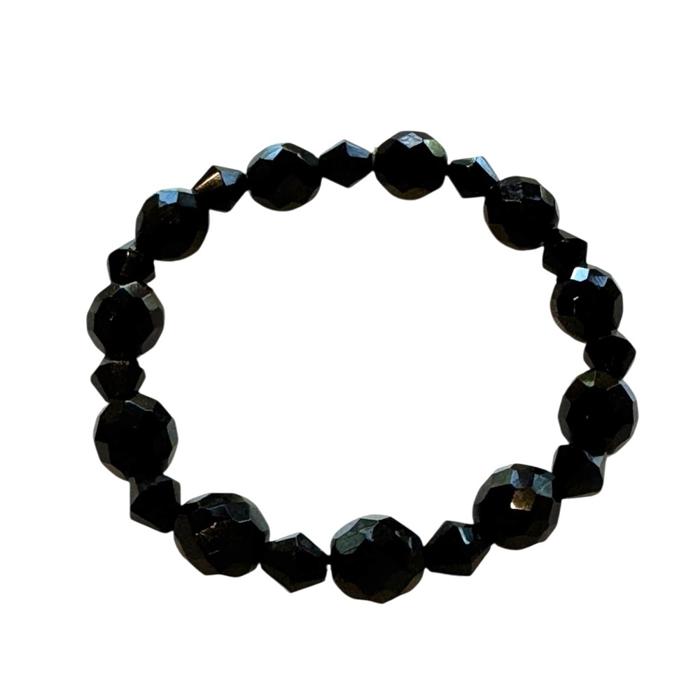 Vintage Black Beaded Bracelet. EUC